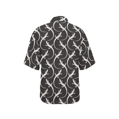 lizard Pattern Print Design 01 Women's Hawaiian Shirt