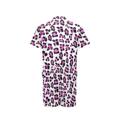 Leopard Pink Skin Print Men's Romper