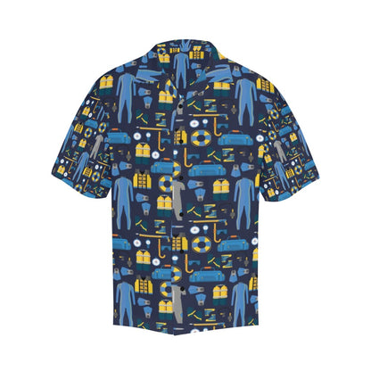 Scuba Equipment Print Design LKS305 Men's Hawaiian Shirt
