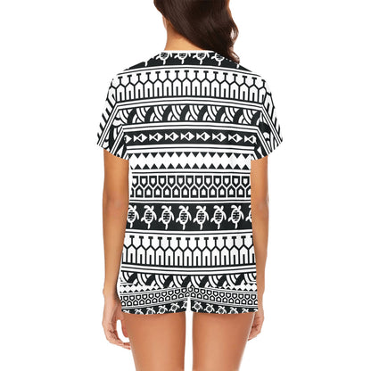 Samoan Pattern Print Design LKS303 Women's Short Pajama Set