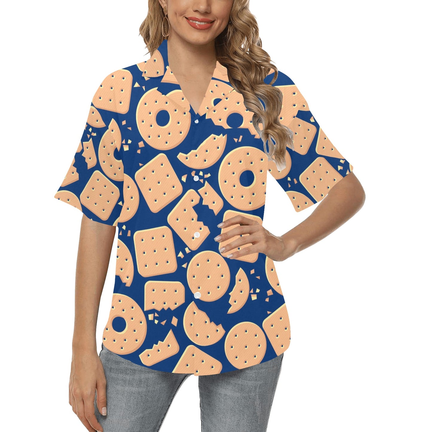 Cracker Pattern Print Design 03 Women's Hawaiian Shirt