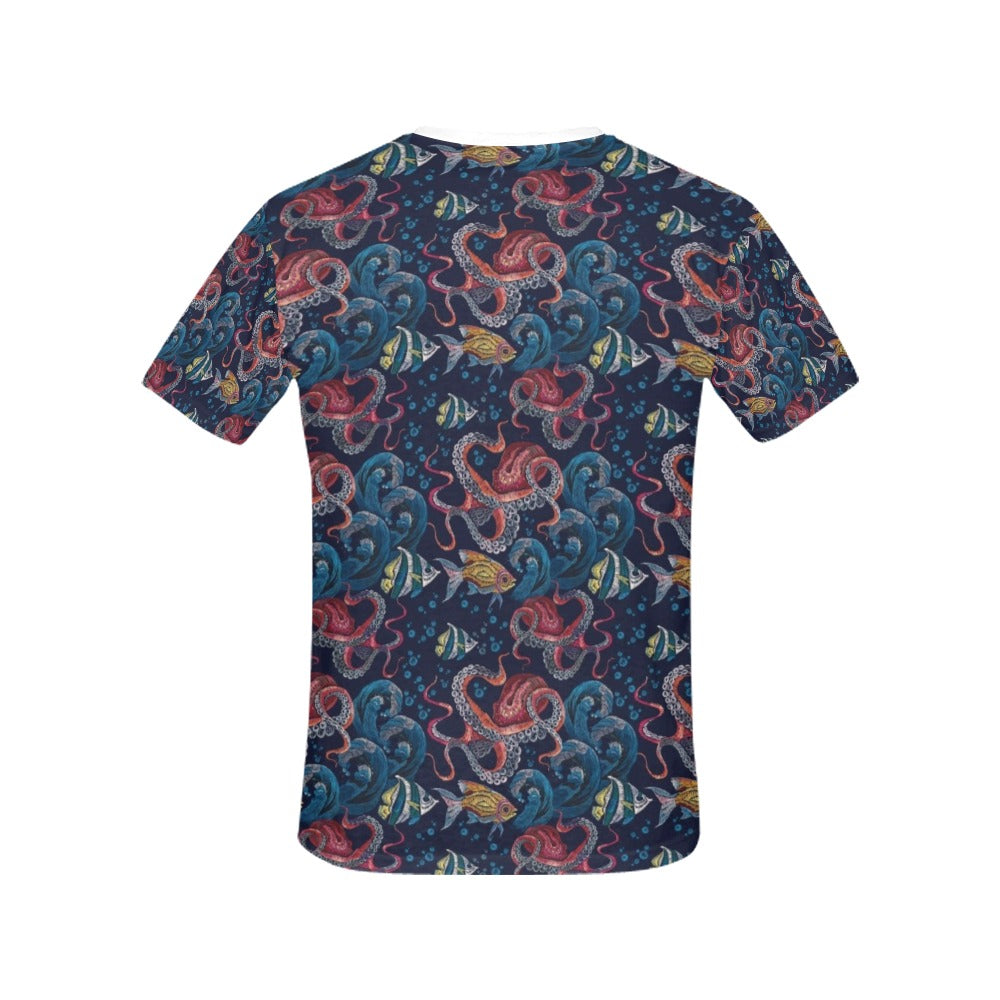 Underwater Giant Squid Print Design LKS302 Women's  T-shirt