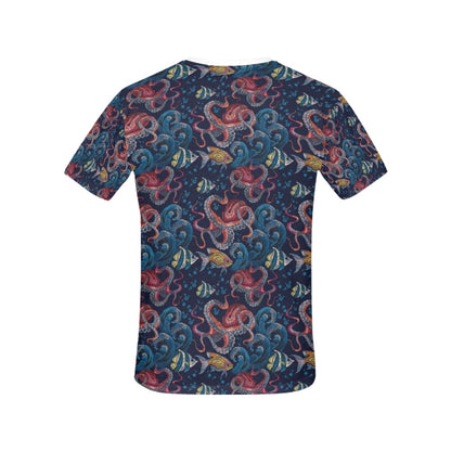 Underwater Giant Squid Print Design LKS302 Women's  T-shirt