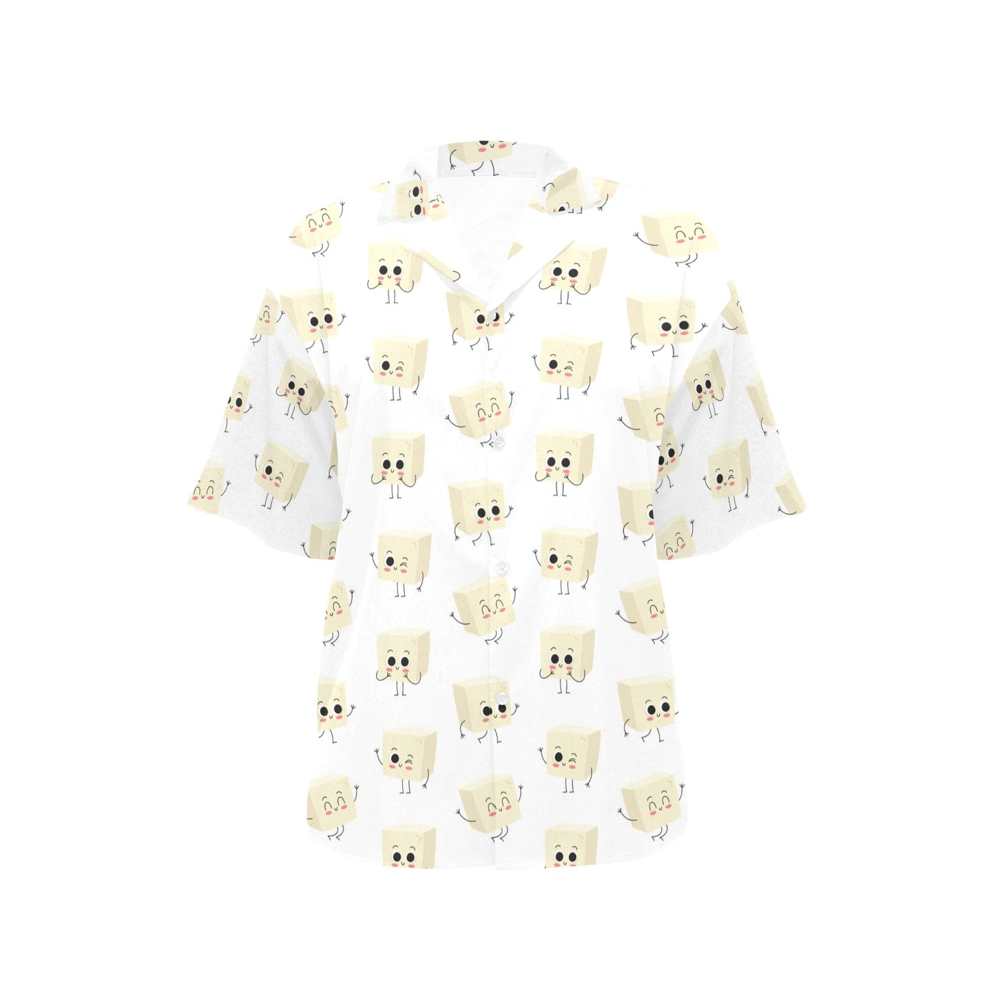 Tofu Print Design LKS301 Women's Hawaiian Shirt