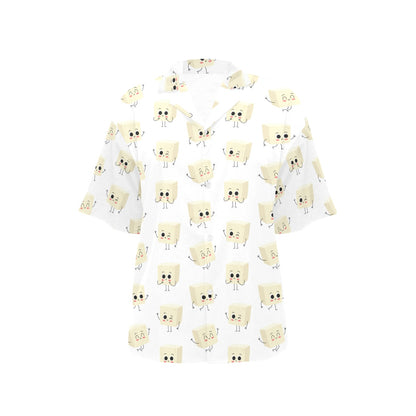 Tofu Print Design LKS301 Women's Hawaiian Shirt
