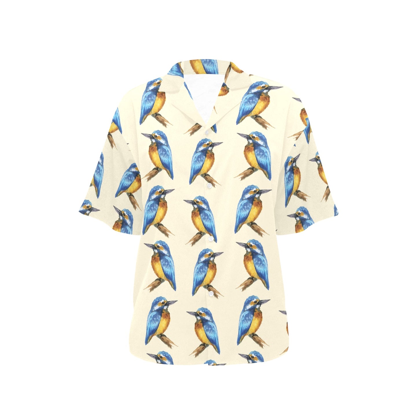 Kingfisher Pattern Print Design 01 Women's Hawaiian Shirt