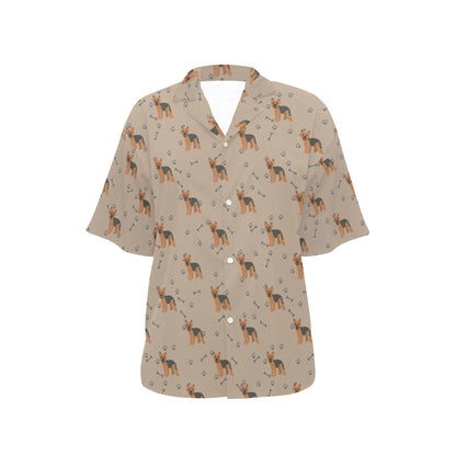 Yorkshire Terriers Print Design LKS305 Women's Hawaiian Shirt