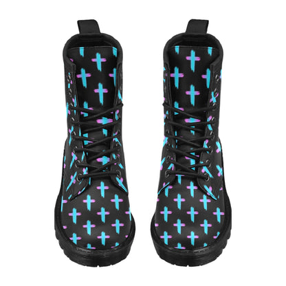 Christian Cross neon Pattern Women's Boots