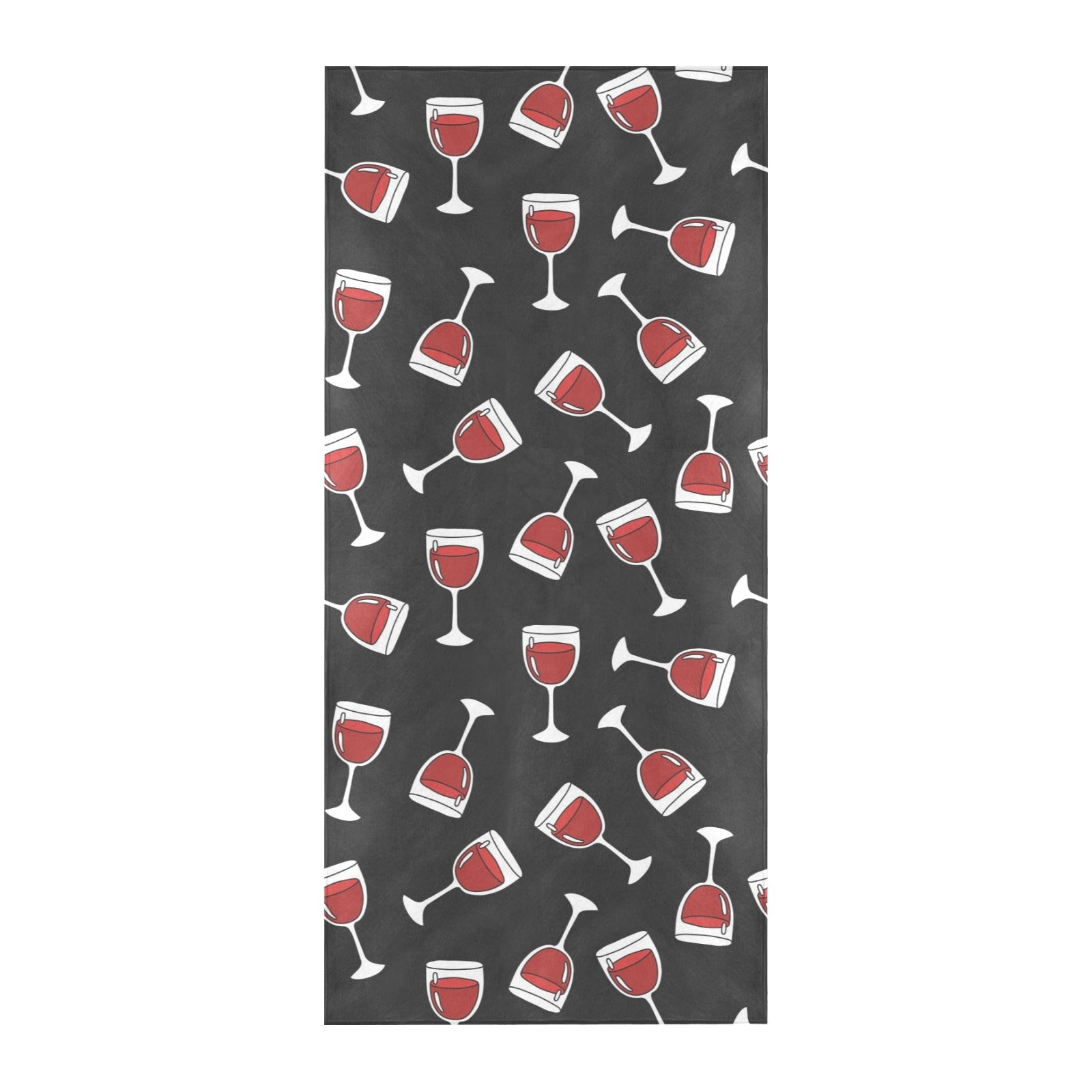 Wine Glass Print Design LKS303 Beach Towel 32" x 71"