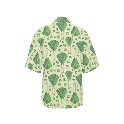 Leek Pattern Print Design 04 Women's Hawaiian Shirt