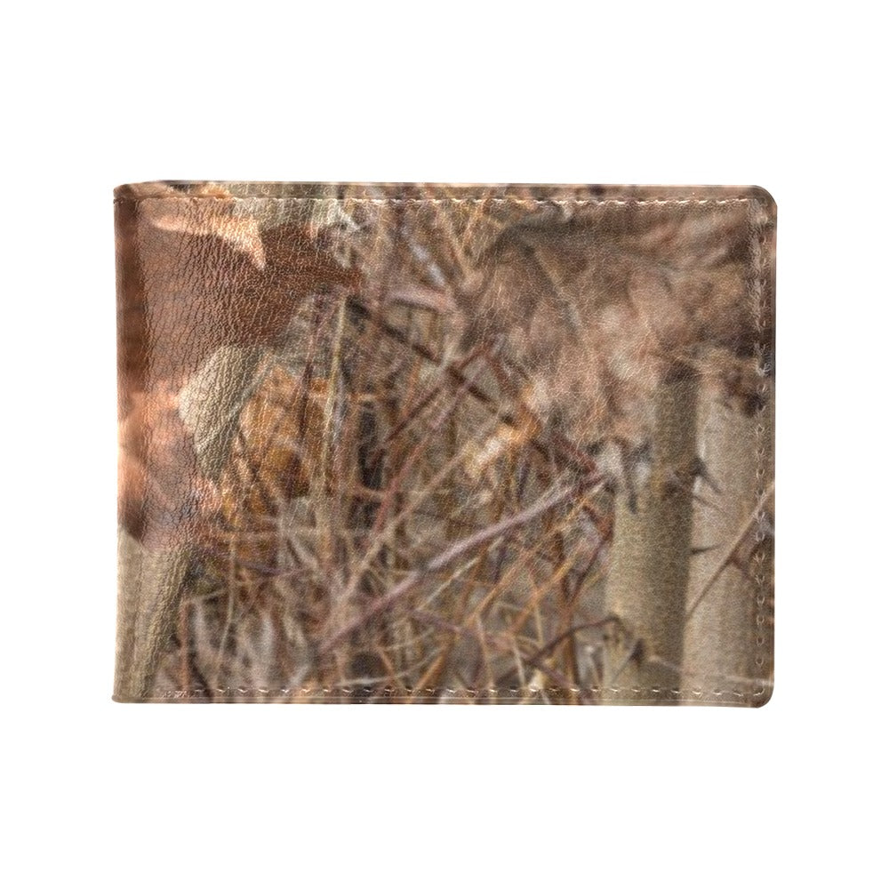 Camo Realistic Tree Forest Autumn Print Men's ID Card Wallet