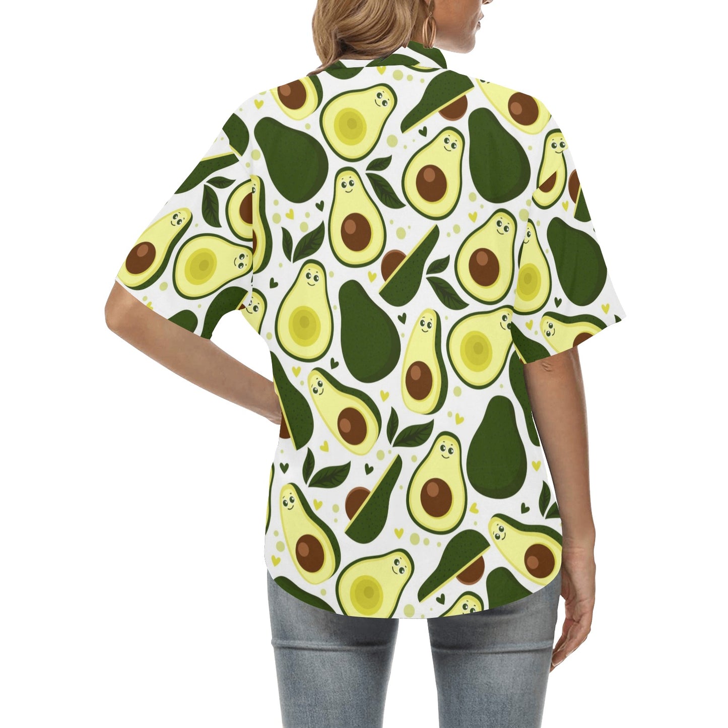 Avocado Pattern Print Design AC06 Women's Hawaiian Shirt