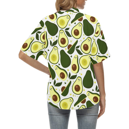 Avocado Pattern Print Design AC06 Women's Hawaiian Shirt