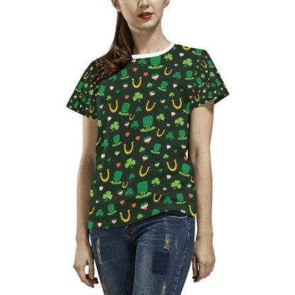 Shamrock Print Design LKS308 Women's  T-shirt