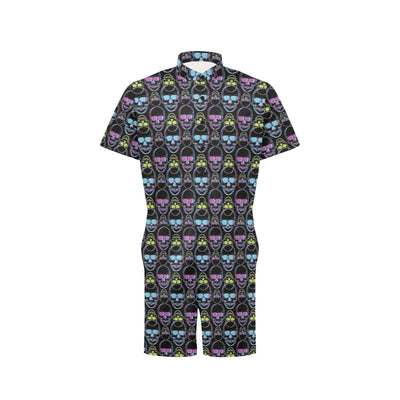 Skull 3D Colorful Print Design LKS309 Men's Romper