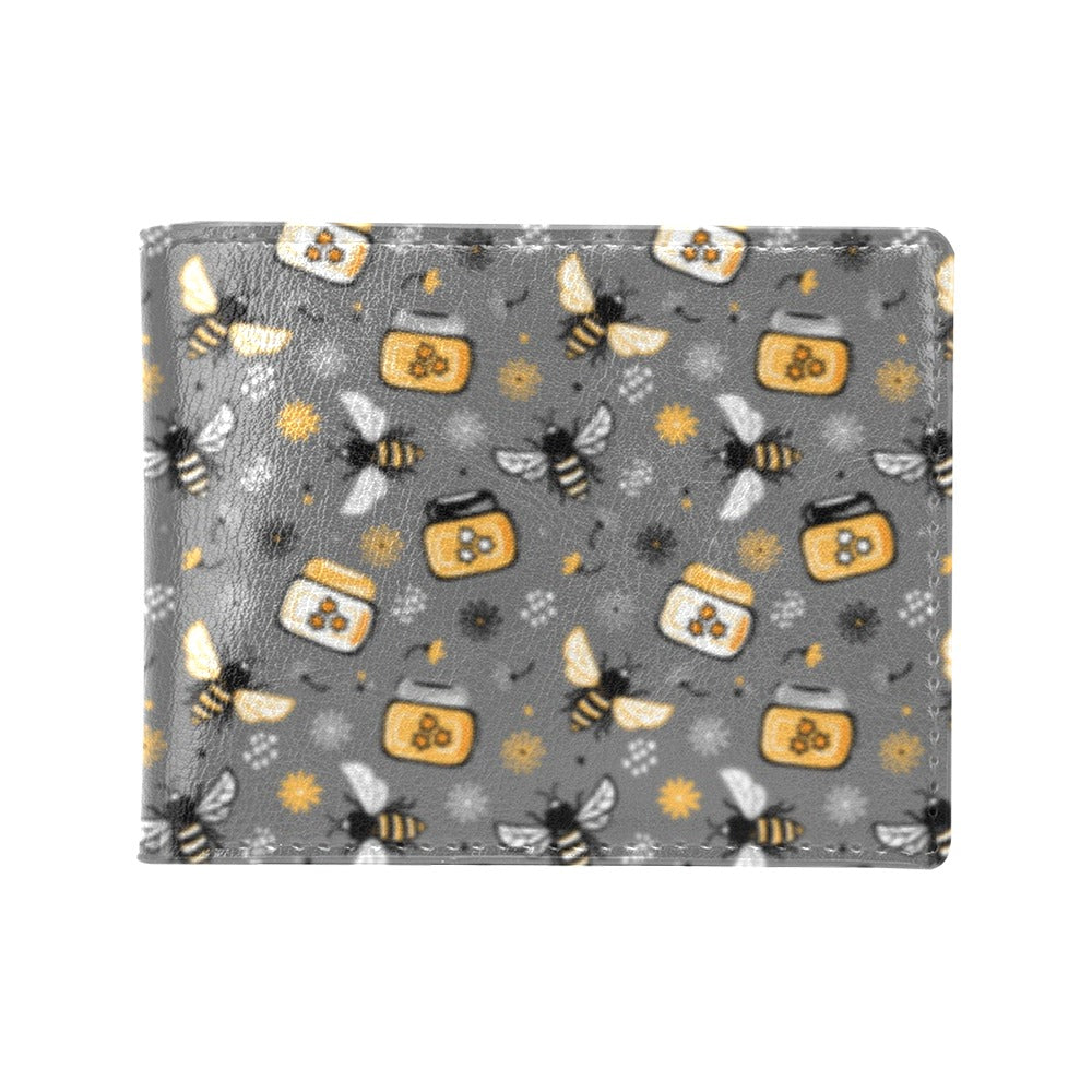 Honey Bee Print Design LKS301 Men's ID Card Wallet