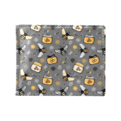 Honey Bee Print Design LKS301 Men's ID Card Wallet