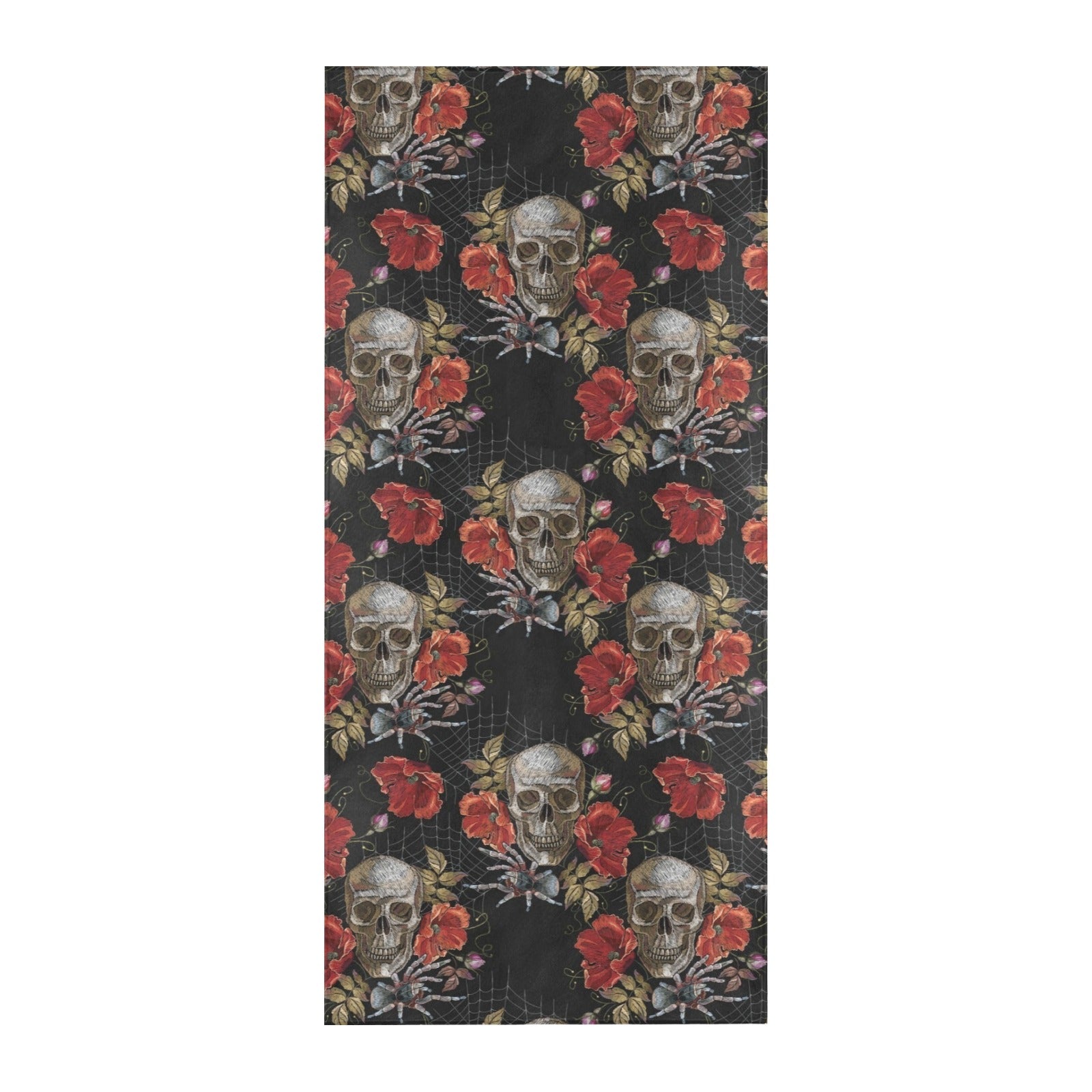 Spider Web Skull Rose Print Design LKS305 Beach Towel 32" x 71"