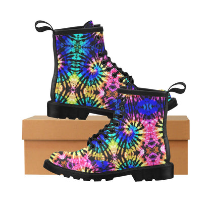 Tie Dye Rainbow Design Print Women's Boots