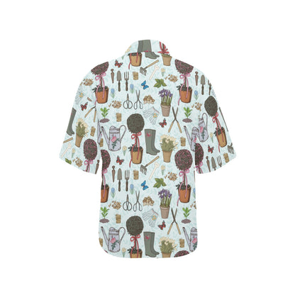 Gardening Pattern Print Design G01 Women's Hawaiian Shirt
