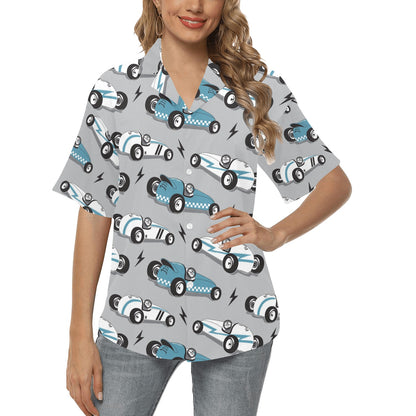 Racing Vintage Pattern Print Design A02 Women's Hawaiian Shirt