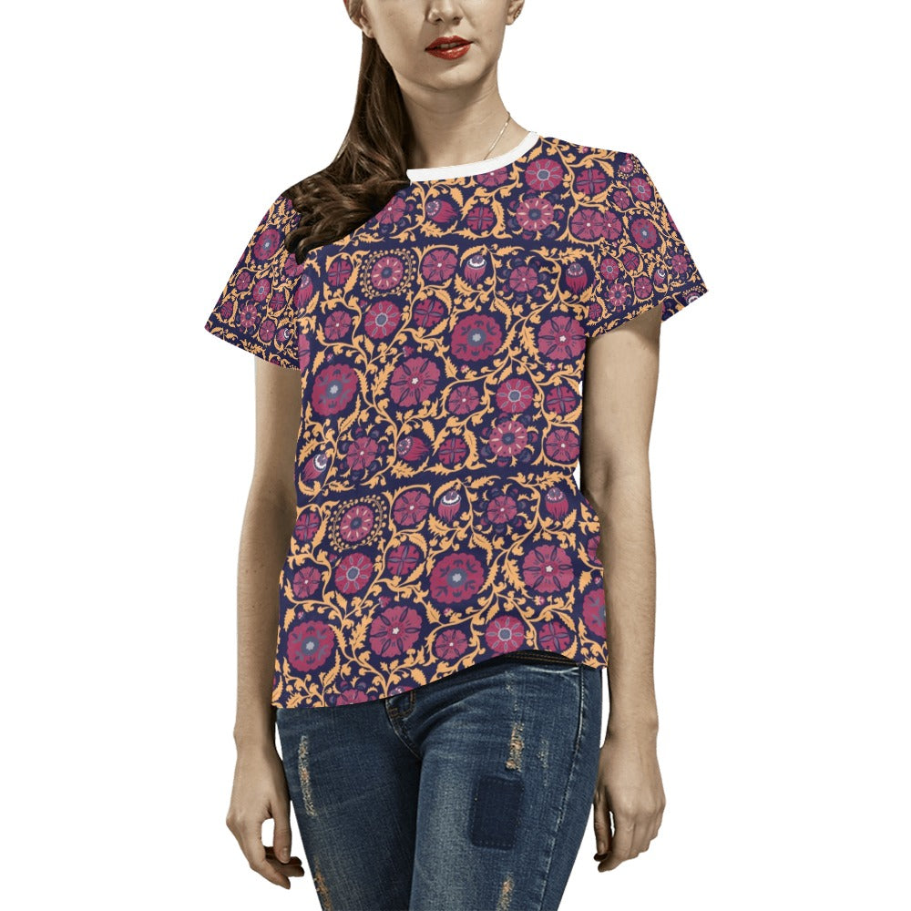 Suzani Print Design LKS303 Women's  T-shirt