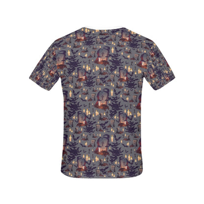 Creepy Graveyard Print Design LKS301 Women's  T-shirt