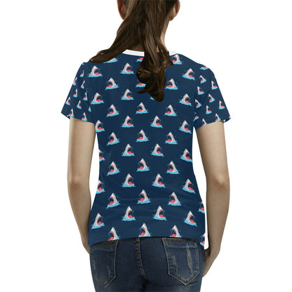 Shark Print Design LKS3010 Women's  T-shirt