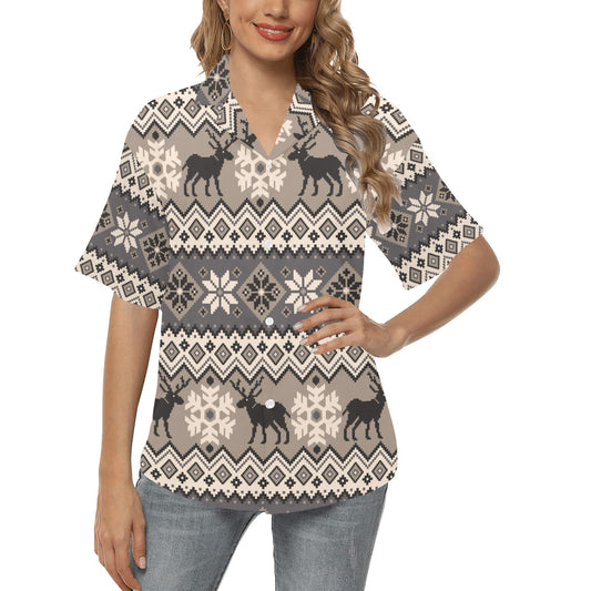 Nordic Pattern Print Design A01 Women's Hawaiian Shirt