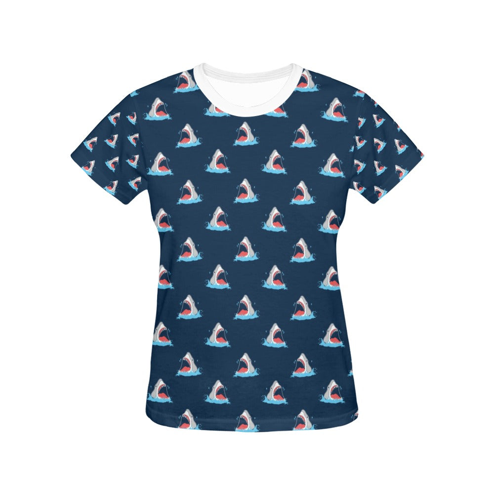 Shark Print Design LKS3010 Women's  T-shirt