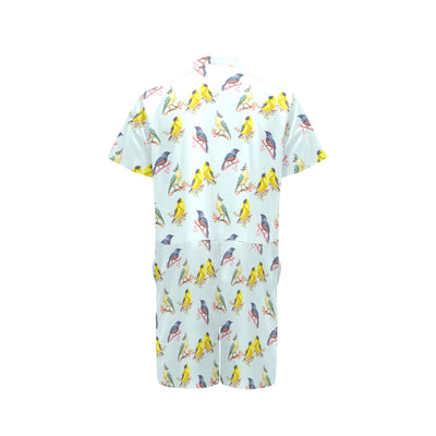 Bird Sweet Themed Print Pattern Men's Romper