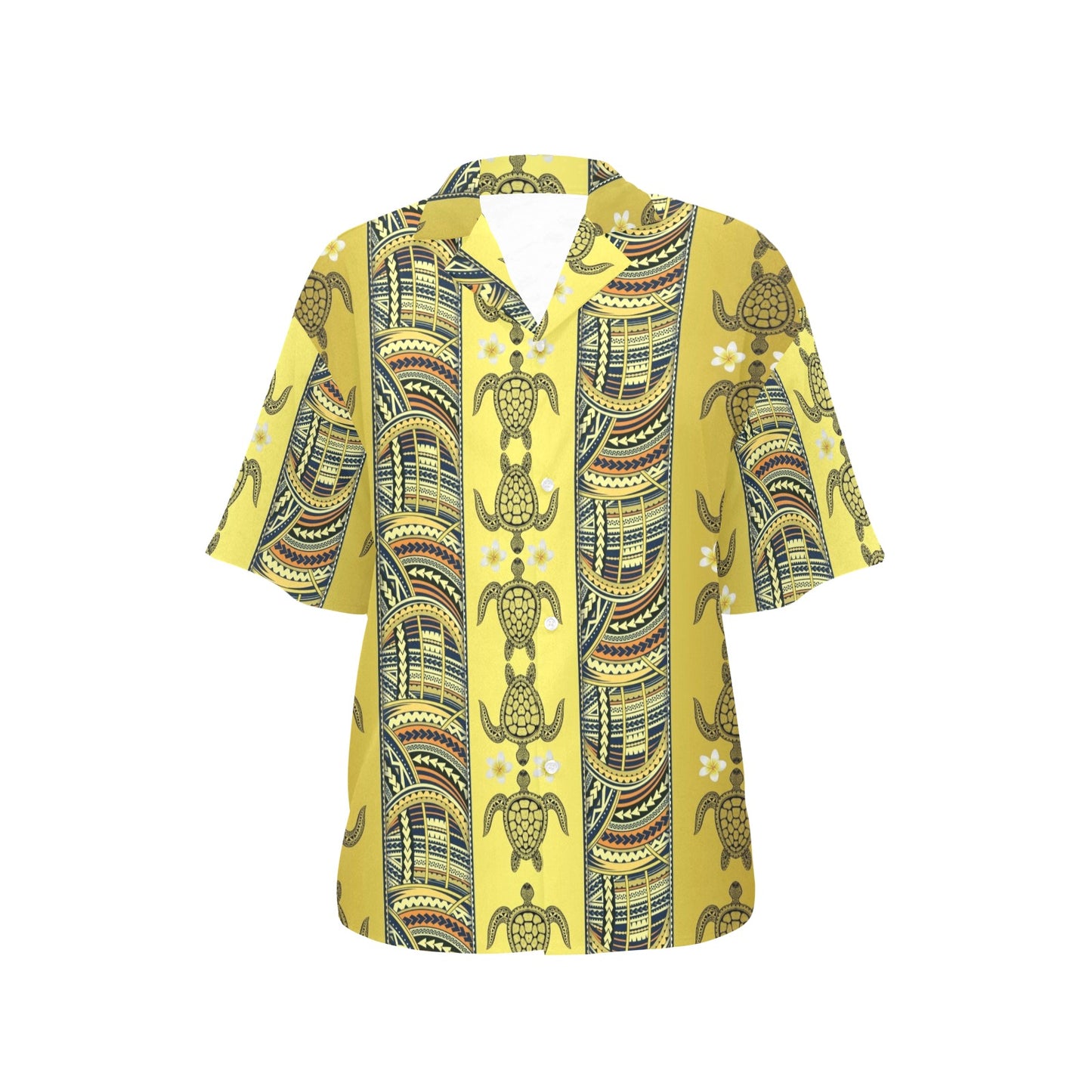 Polynesian Turtle Hawaiian Design Print Women's Hawaiian Shirt