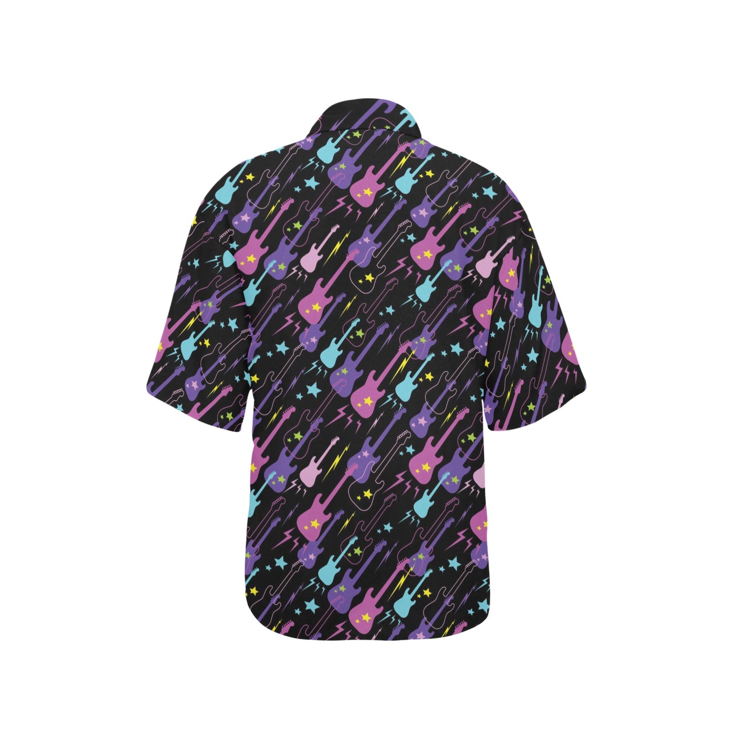 Electric Guitar Pattern Print Design 02 Women's Hawaiian Shirt