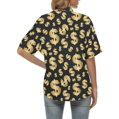 Dollar Pattern Print Design DO04 Women's Hawaiian Shirt