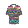 Multicolor Tribal aztec Women's Hawaiian Shirt