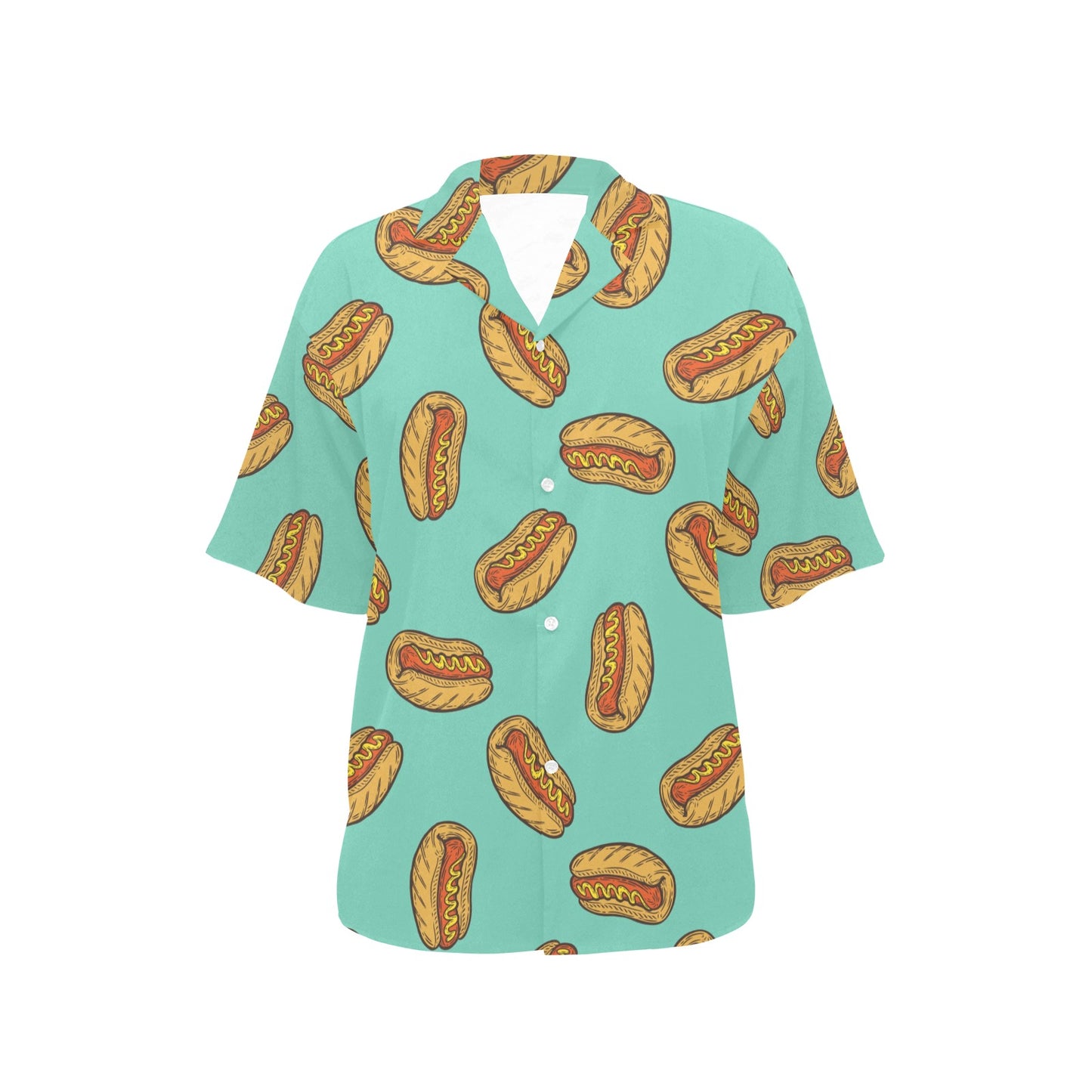 Hot Dog Pattern Print Design 04 Women's Hawaiian Shirt