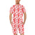 Flower Hawaiian Hibiscus Red Background Print Men's Romper