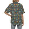 Camping Tent Pattern Print Design 03 Women's Hawaiian Shirt