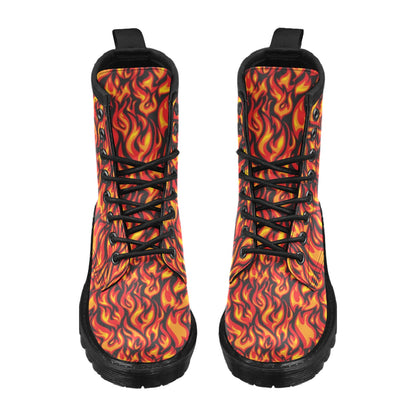 Flame Fire Print Pattern Women's Boots