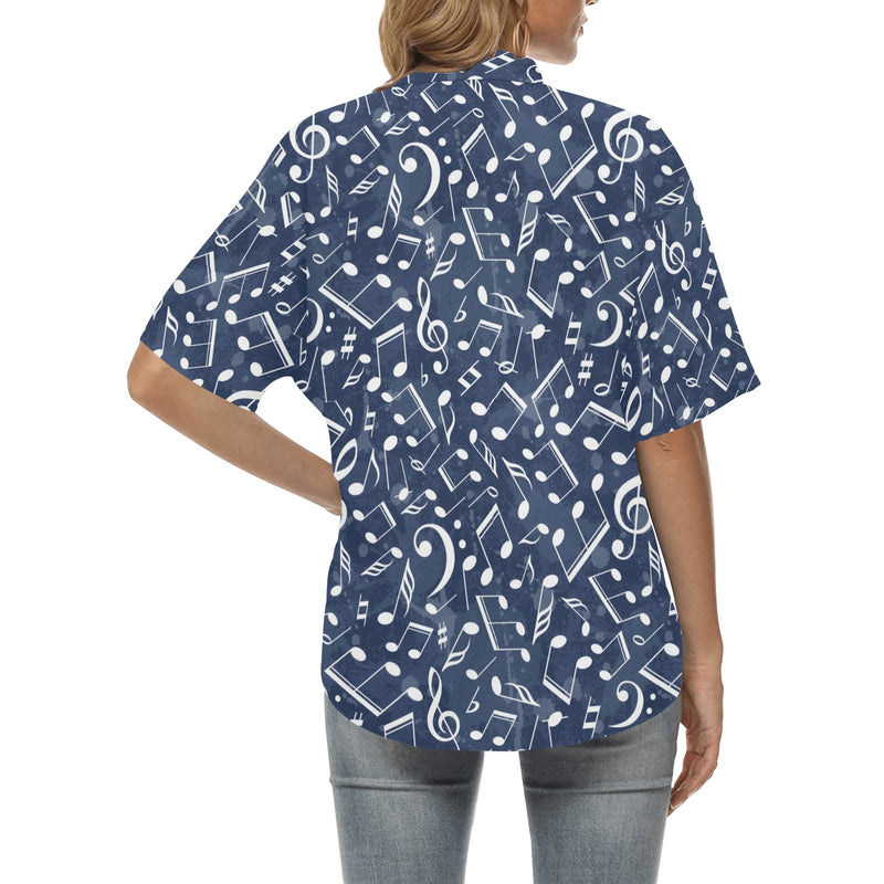 Music note Pattern Print Design A02 Women's Hawaiian Shirt