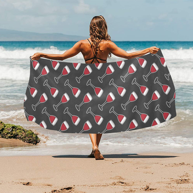 Wine Print Design LKS308 Beach Towel 32" x 71"