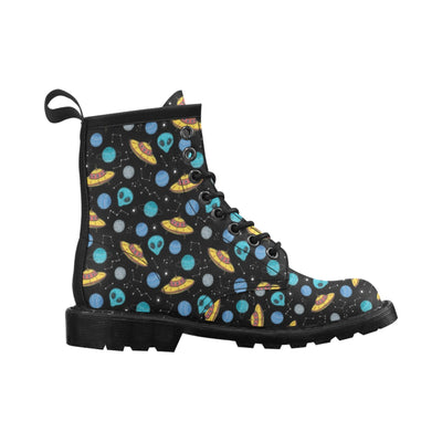 UFO Alien Print Design LKS306 Women's Boots