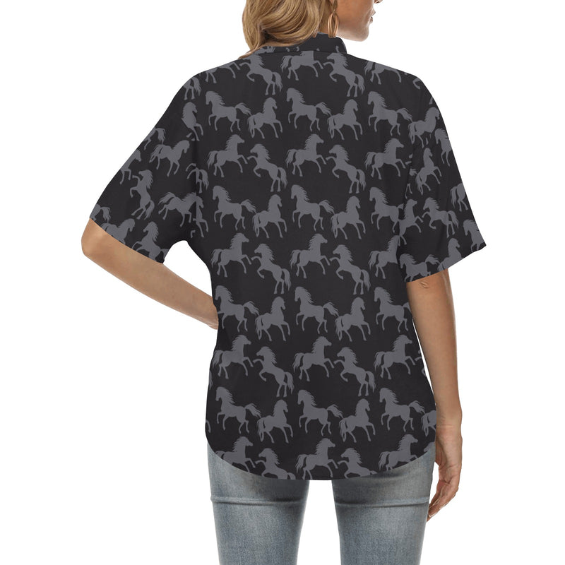 Horse Print Design LKS305 Women's Hawaiian Shirt