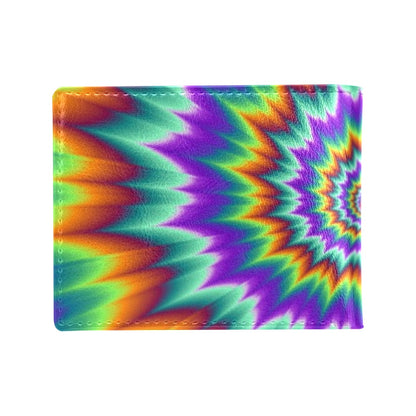 Optical illusion Pulsing fiery spirals Men's ID Card Wallet