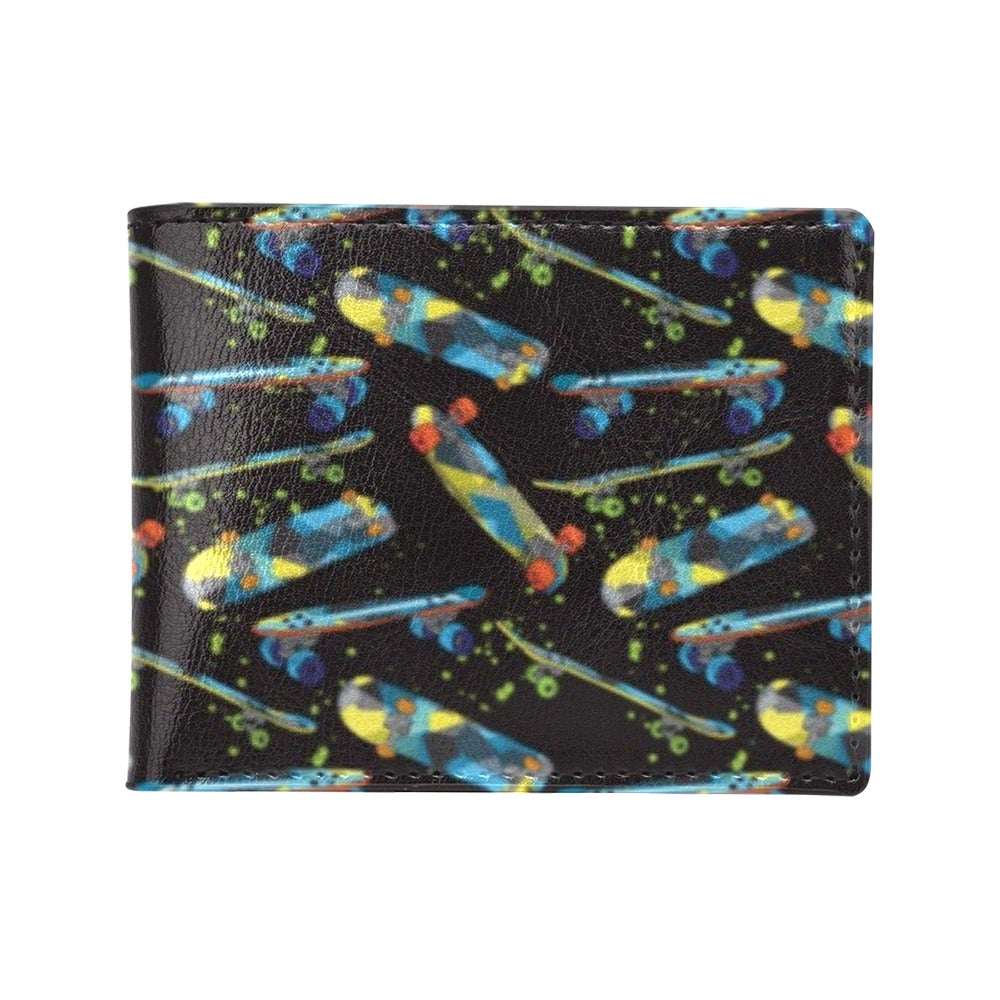 Skateboard Print Design LKS305 Men's ID Card Wallet