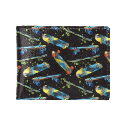 Skateboard Print Design LKS305 Men's ID Card Wallet