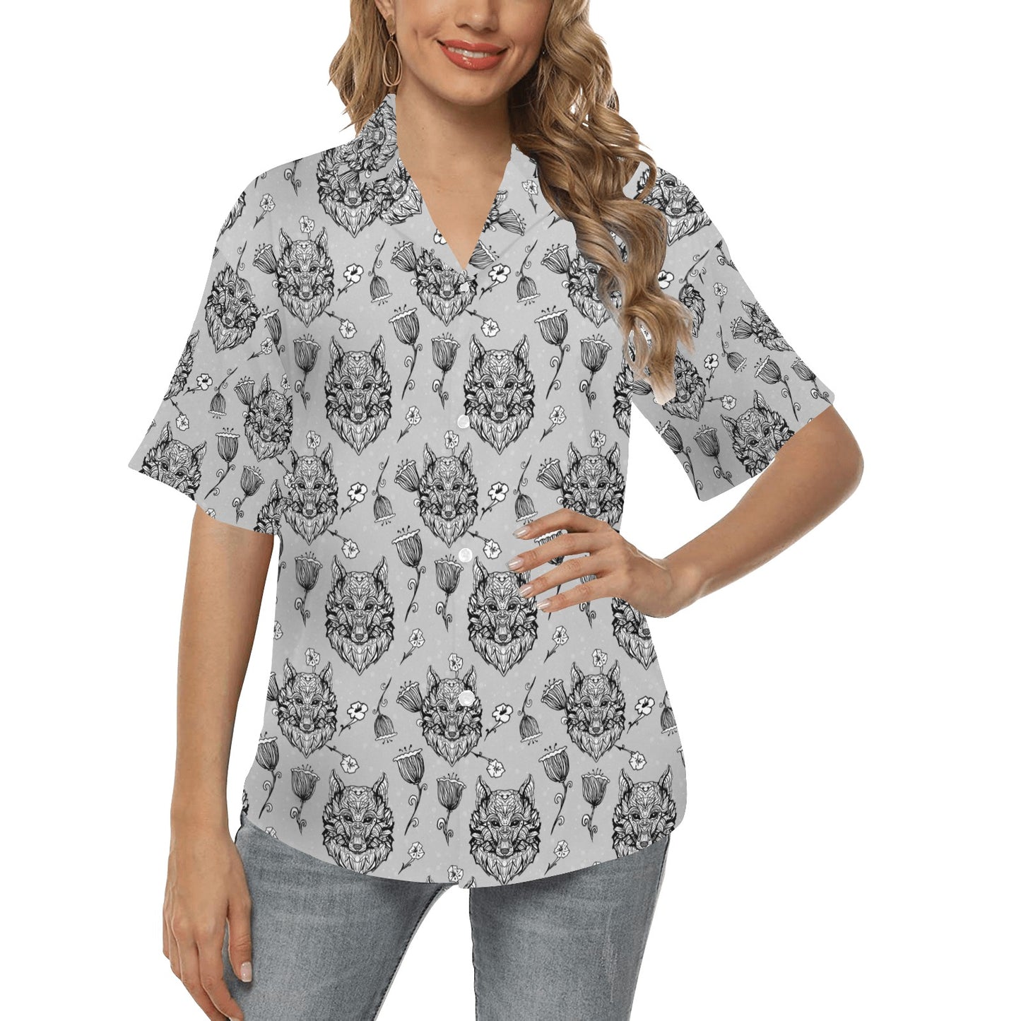 Tribal Pattern Print Design LKS306 Women's Hawaiian Shirt