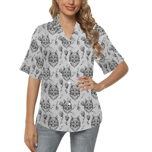 Tribal Pattern Print Design LKS306 Women's Hawaiian Shirt