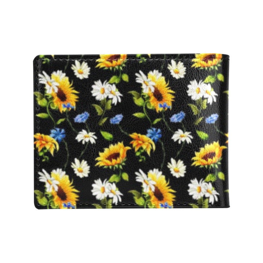 Sunflower Chamomile Bright Color Print Men's ID Card Wallet