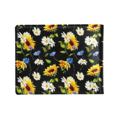 Sunflower Chamomile Bright Color Print Men's ID Card Wallet